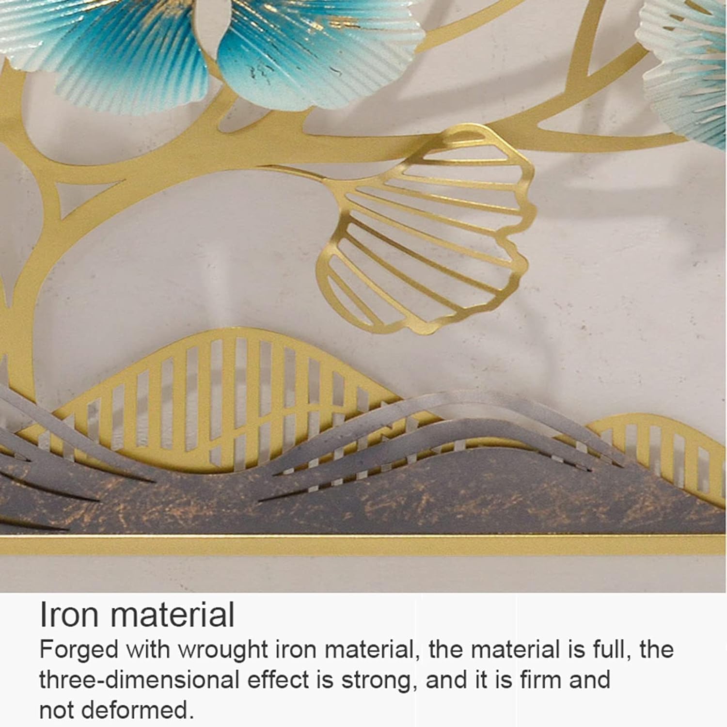 RSN Wall Art Ginkgo Tree Leaves and Deer Metal Frame with LED, Wall Sculpture for Living Room, Bedroom, Office Wall Hanging for Home Decorative-A1 4