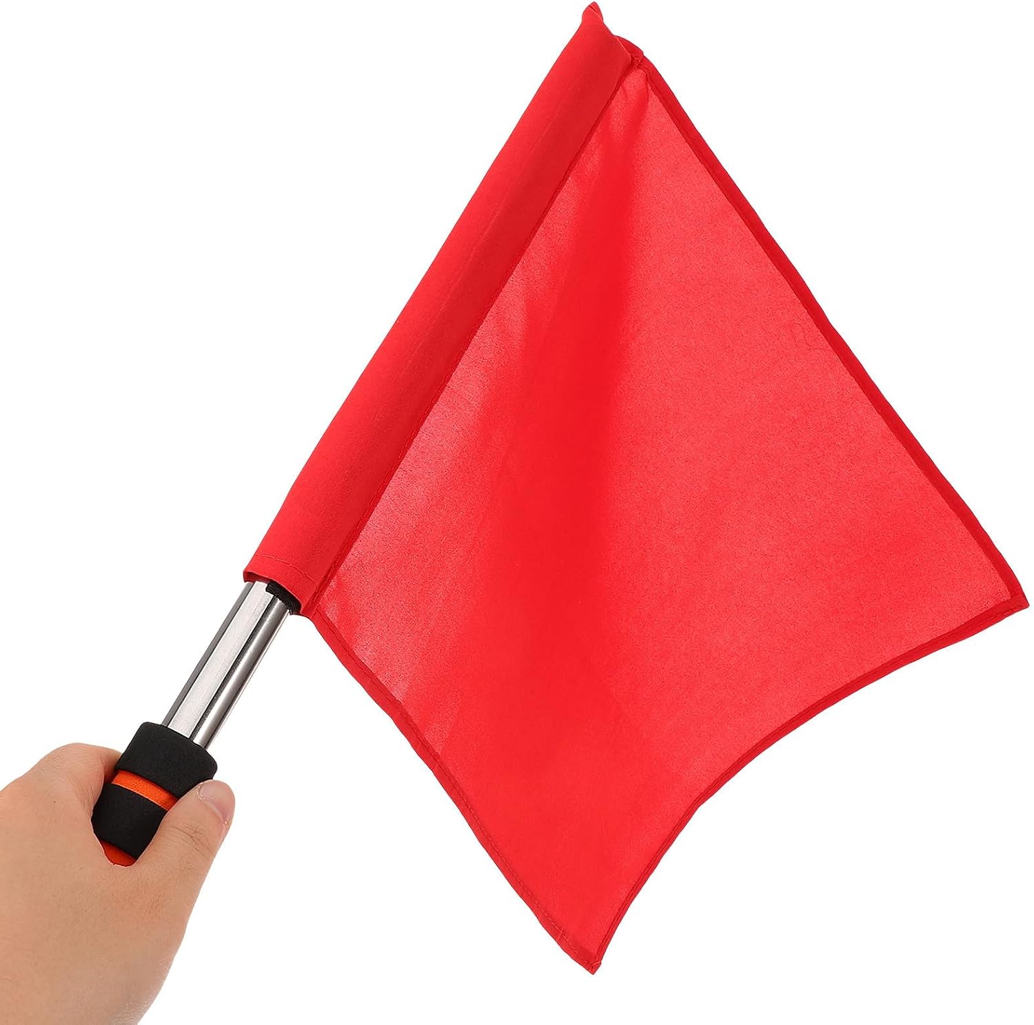 2pcs Referee Hand Flags Red and White Conducting Flags for Sports Judging and Track Training and Athletic Events
