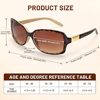 JiSoo Reading Sunglasses Bifocal Sunglasses for Women, Retro Square Sun Readers with Spring Hinge