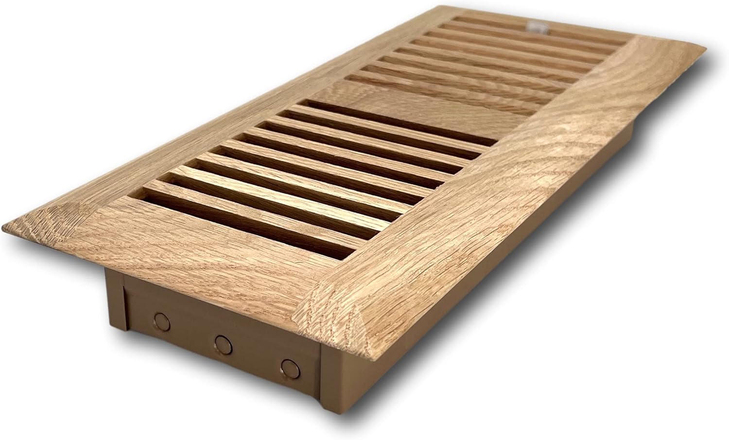 Madelyn Carter 4'' x 12'' White Oak Wood Register - Drop in Style (Unfinished) | Duct Size 4'' x 12'' (Overall - 5-7/16 x 13-7/16)