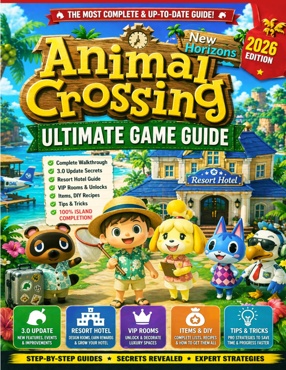 Animal Crossing New Horizons Ultimate Game Guide 2026: Complete Walkthrough, 3.0 Update Secrets, Resort Hotel, VIP Rooms, Items, Tips & Tricks for 100% Island Completion