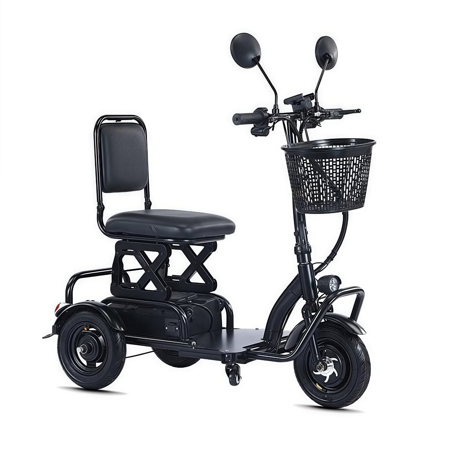 Fauteuil Roulant Motorisé À 3 Roues pour Personnes Âgées, Scooter Léger, Scooter De Mobilité pour Adultes, avec Chargeur Et Panier, pour Personnes Âgées Et Handicapées