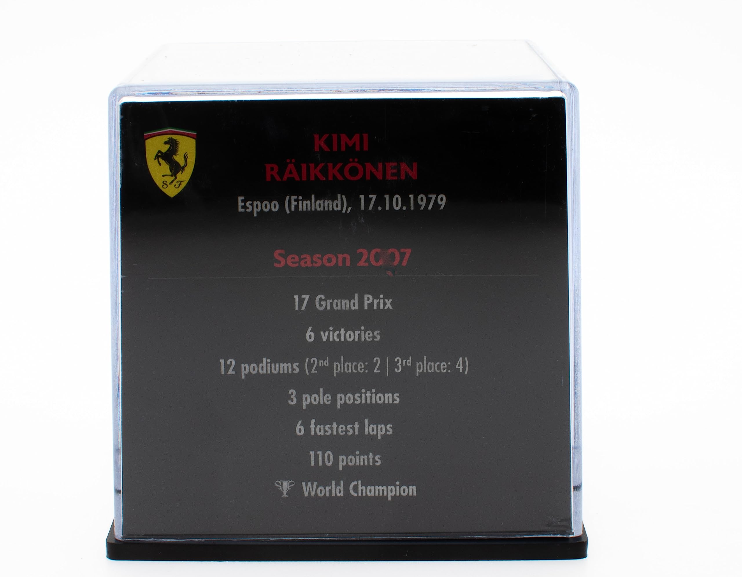 OPO 10 Casque de Formule 1 Compatible avec Ferrari F1 : Kimi Räikkönen 2007 - échelle 1/5 - CAS02
