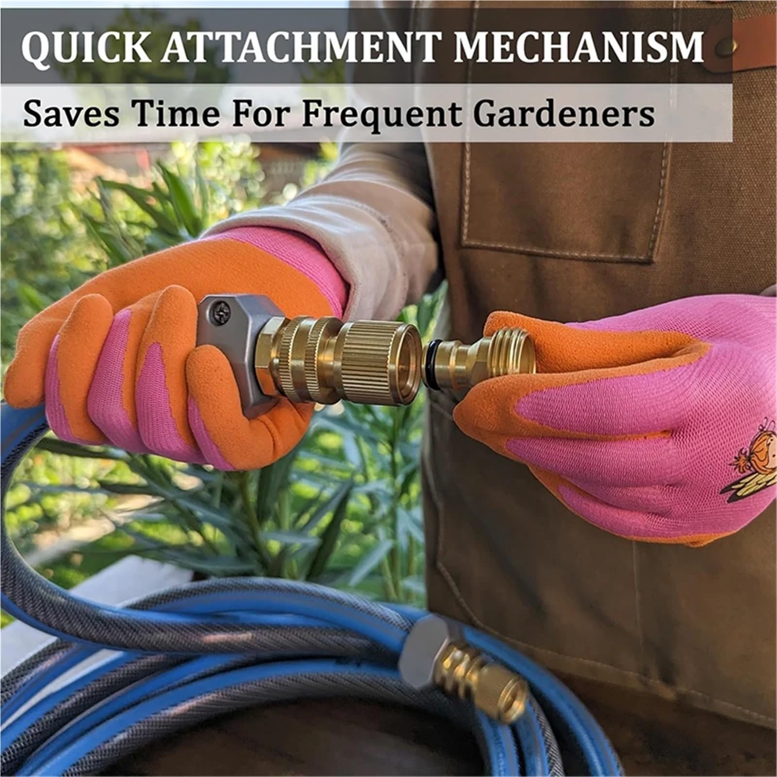 Brass Heavy Duty Water Hose Quick Fittings Quick Release Hose Connector, Fit for 3/4" Gardening Hoses(4 Set ())