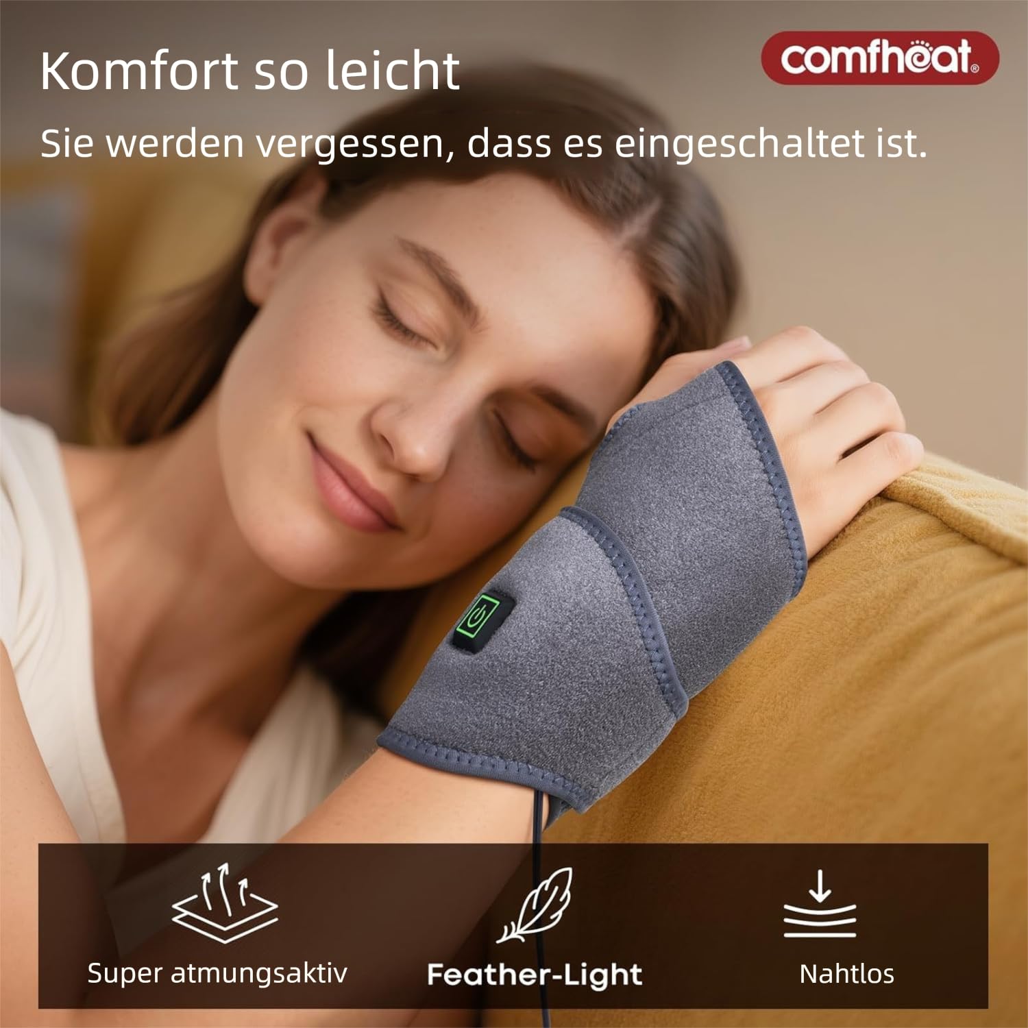 USB Warme Handgelenkstütze für Handgelenkschmerzlinderung, beheiztes Armband für Karpaltunnel Syndrom Tendinitis Linderung, Flexibler Anzug für beide linke rechte Hand