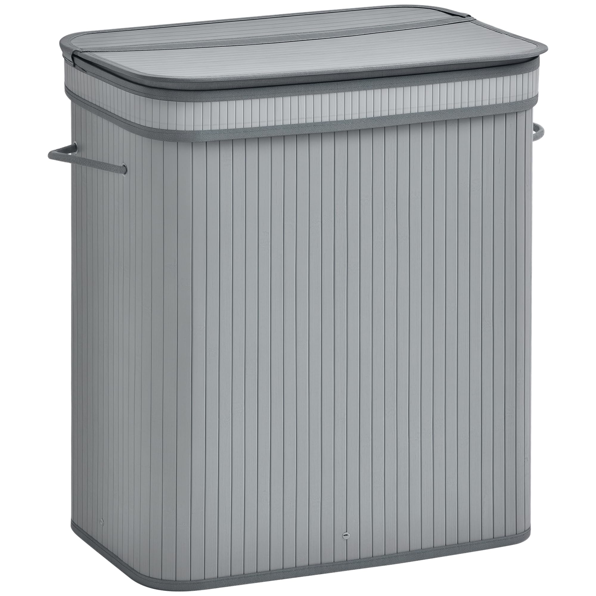 Homcom Bamboo Laundry Basket - Grey / 32Cm