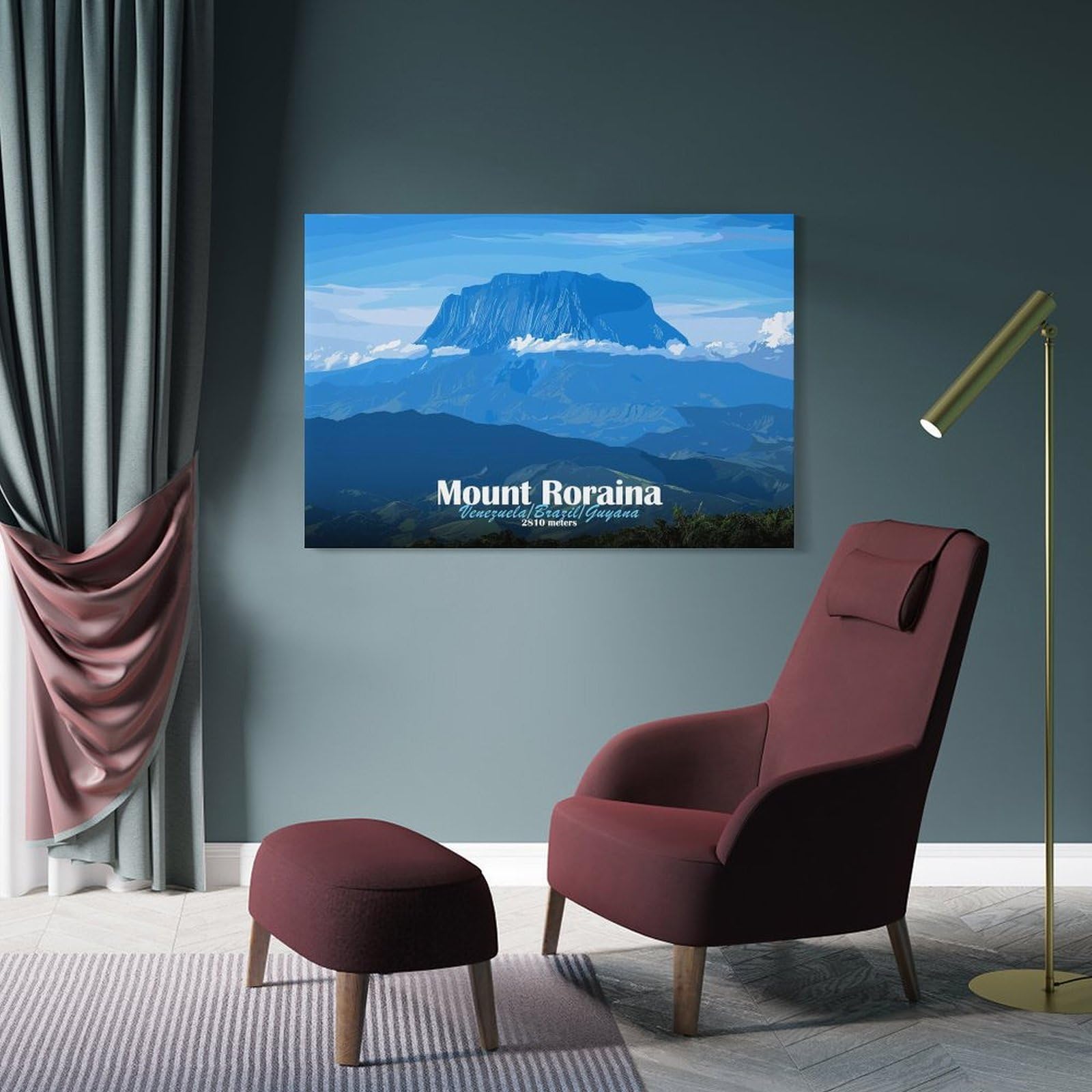 Junmoney Mount Roraima Landscape Canvas Wall Art 20x30inch(50x75cm), for Wall Displays, Bedrooms Or Room Updates, Ideal for Building A Coordinated Art Wall