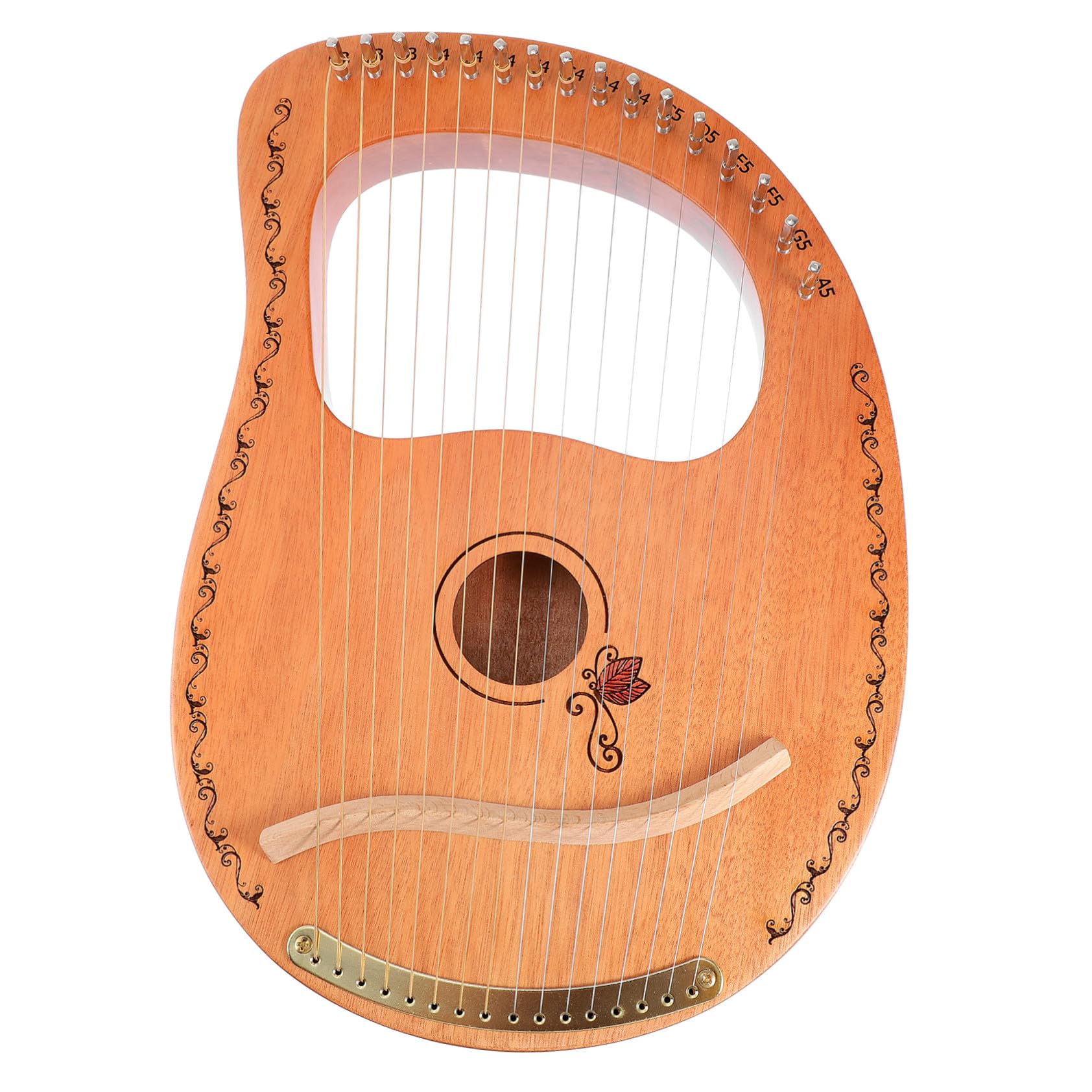 Gatuida Lyra Arpa in Legno e Effetto Sustain Prolungato Lira Strumento Musicale Portatile 16 Corde Superficie Liscia per Principianti e Musicisti