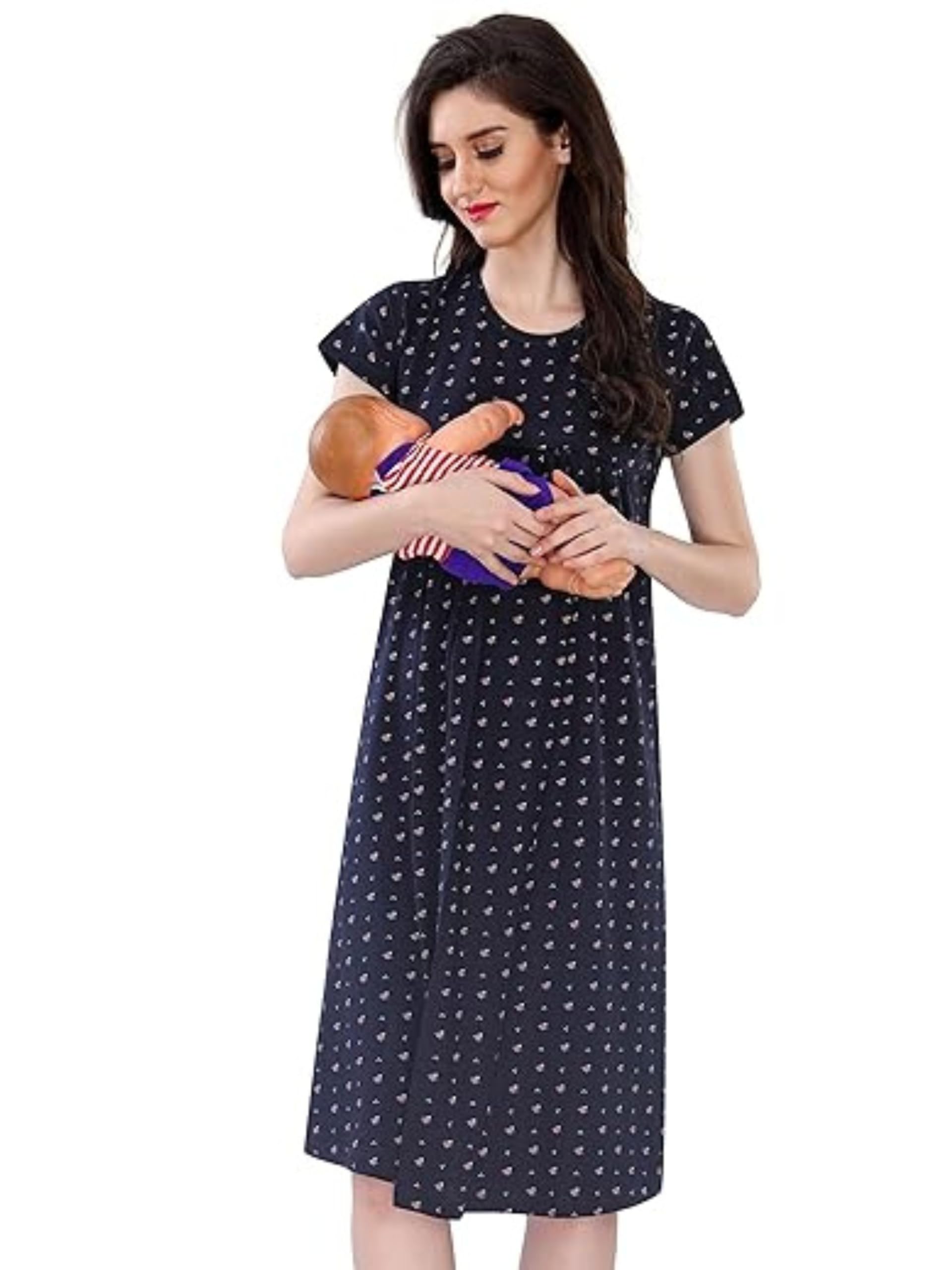 av2 Women's Cotton Floral Knee Length Nighty-picture-42
