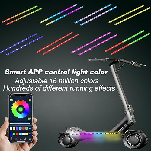 Miniatura 4 de 2 tira eléctrica LED bicicleta scooter luces noche ciclismo colorido lámpara impermeable seguridad monopatín scooter luces