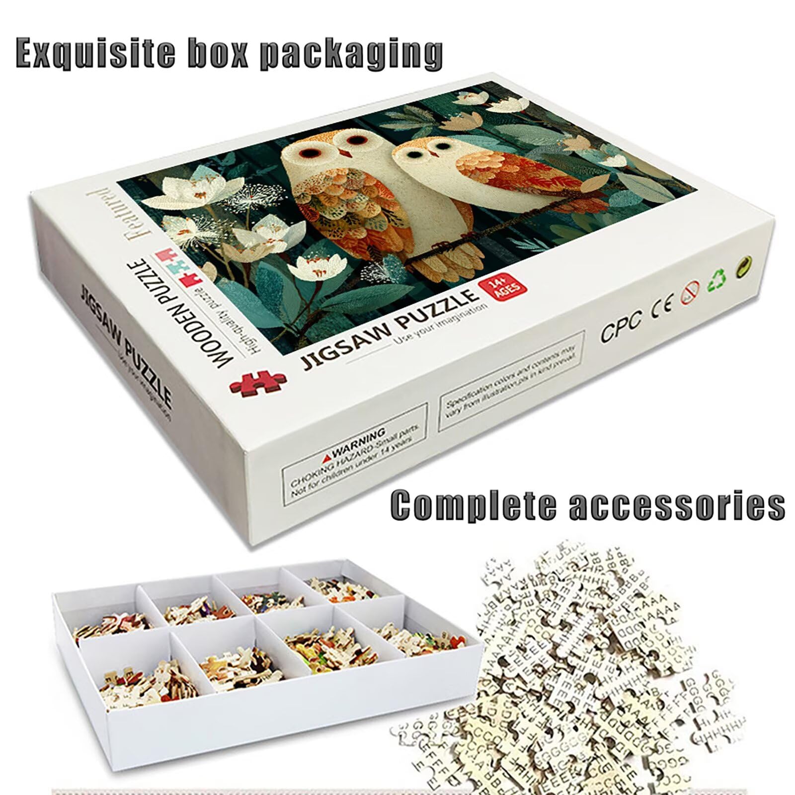 Hibou Puzzle 2000 pièces Adultes, Puzzle Bois 99x70cm, Adultes Jeu éducatif Défi énigme avec Une Boîte d'emballage Exquise, Jeu Relaxant Détente Collection, été Decoration Chambre, (Fleur) 9-2054