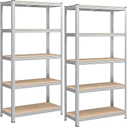SONGMICS Lot de 2, Étagère de Rangement à 5 Niveaux, 40 x…