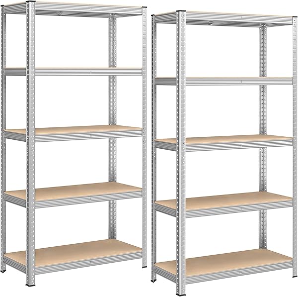 SONGMICS Set of 2 5 Tier Storage Shelf 40x90x180 cm