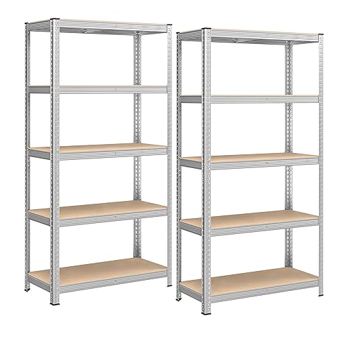 SONGMICS Lot de 2, Étagère de Rangement à 5 Niveaux,
