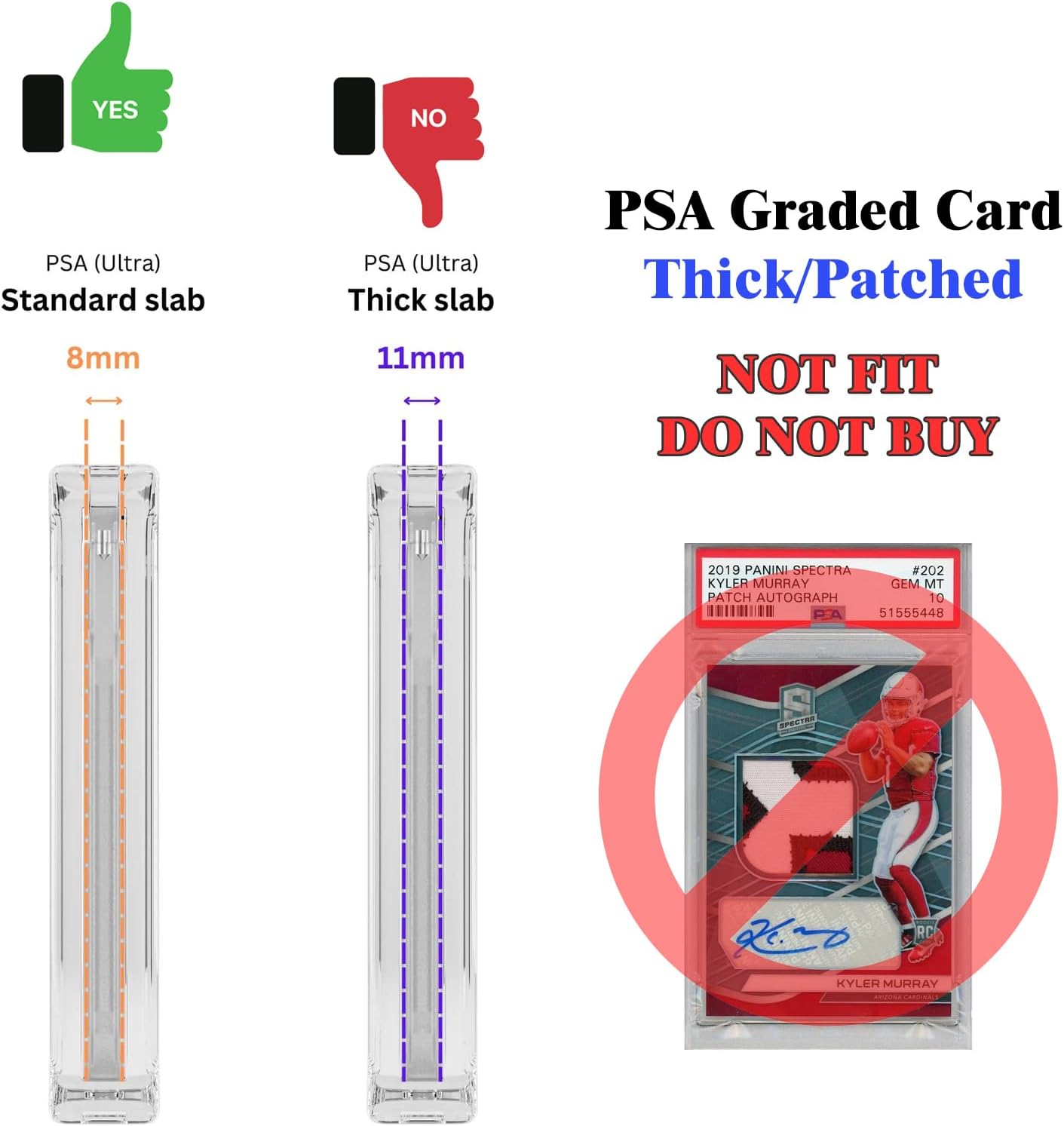 Black PSA Card Display Stand - Desktop 3-Slot Frame for Graded Cards - Baseball & Sports Collectibles