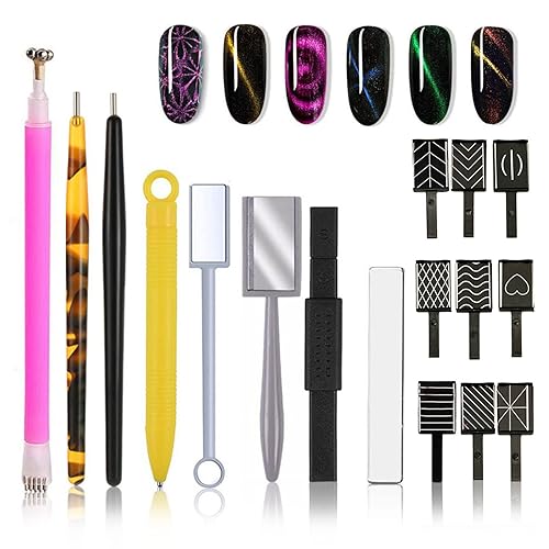 Juego de herramientas de esmalte de uñas magnético de 17 piezas, esmalte de gel de ojo de gato, uñas de gel 3D, herramienta de plástico de ojo de Juego de herramientas de esmalte de uñas magnético de 17 piezas, esmalte de gel de ojo de gato, uñas de gel 3D, herramienta de plástico de ojo de
