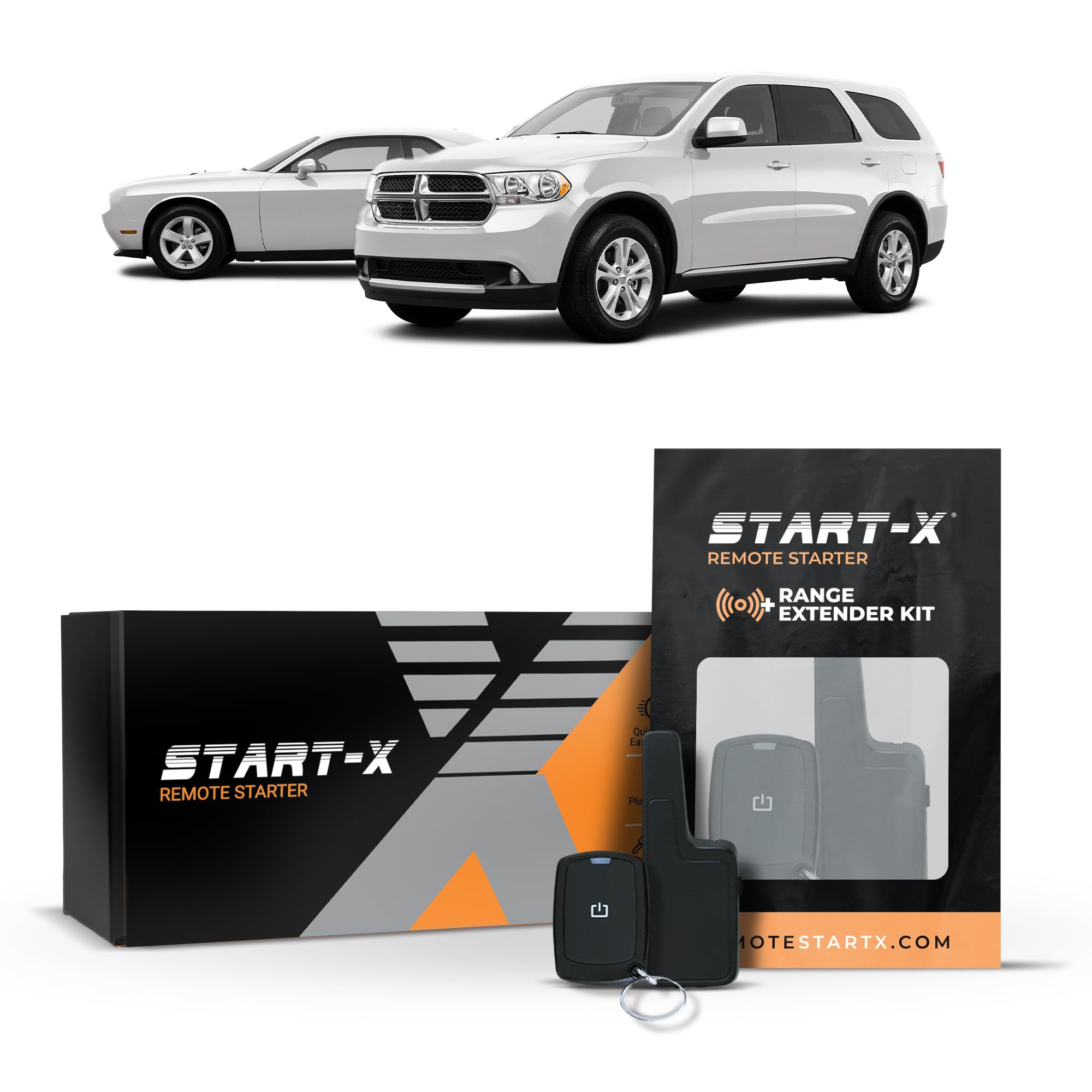 Start-X Remote Starter Kit + 2000ft 1 Way Range Extender for Dodge Grand Caravan (2011-20), Challenger (2011-14), Durango (2011-13), Chrysler Town &amp; Country (2011-16) Vehicles with Key Ignition