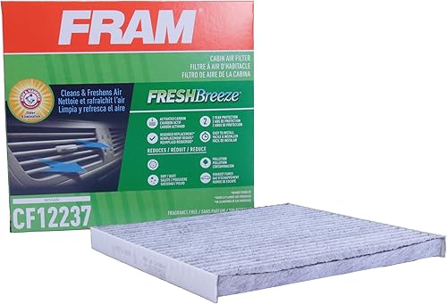 FRAM Fresh Breeze CF12237 - Filtro de aire para cabina de pasajeros de automóvil con bicarbonato de sodio Arm and Hammer, fácil instalación, CF12237