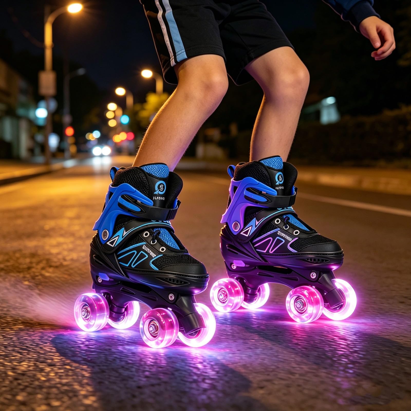 Patins en Ligne, Patin à roulettes, Patins à Glace, Rollers en Ligne à Taille Réglable Patins pour Enfants, Adolescents, Adultes, Débutants