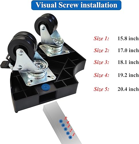 Miniatura 5 de Organizador cuadrado para plantas con ruedas, resistente para interiores y exteriores, paquete de 2 de 12 pulgadas, soporte rodante para plantas con