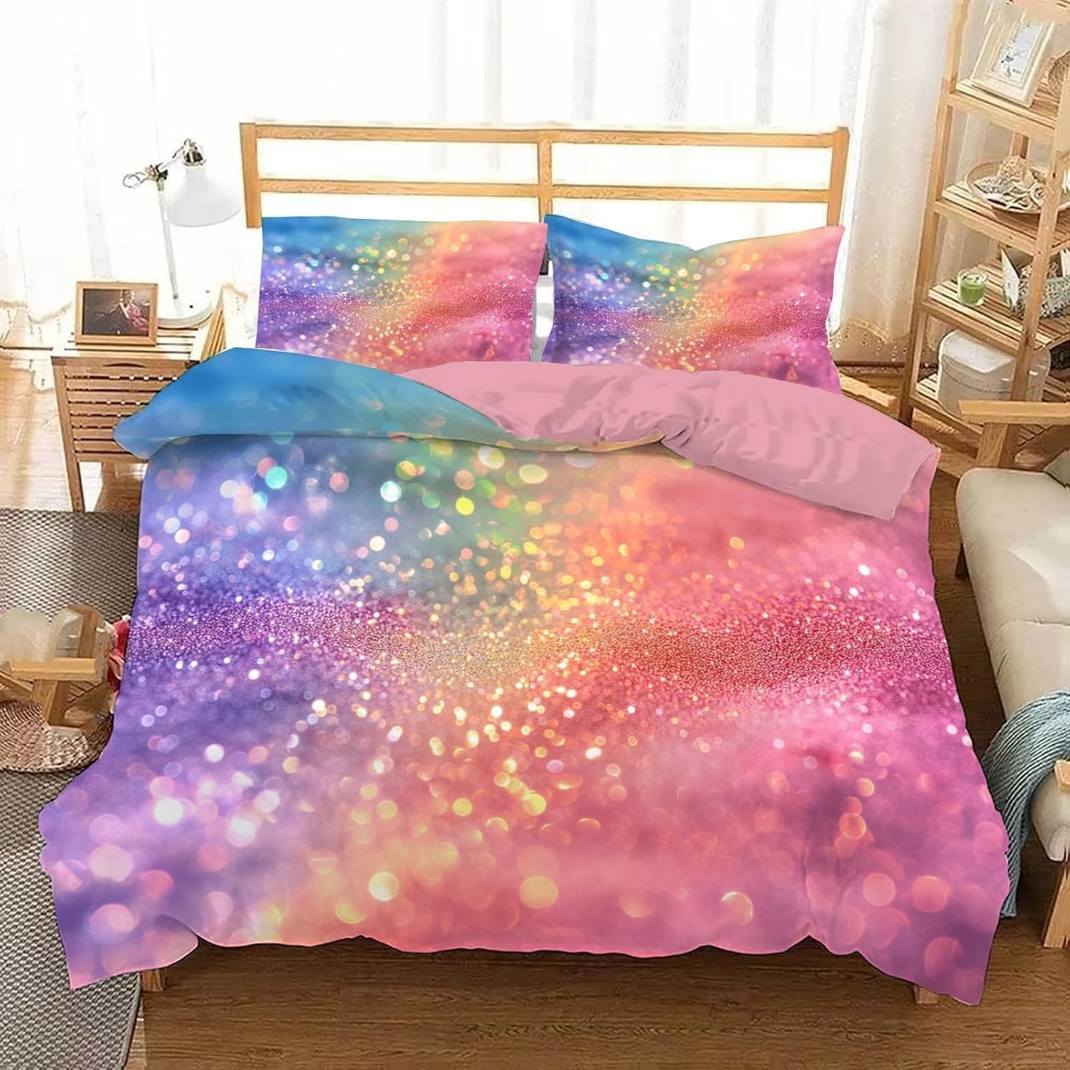 Housse de couette 200x200 fermeture éclair cachée pour couette fixe