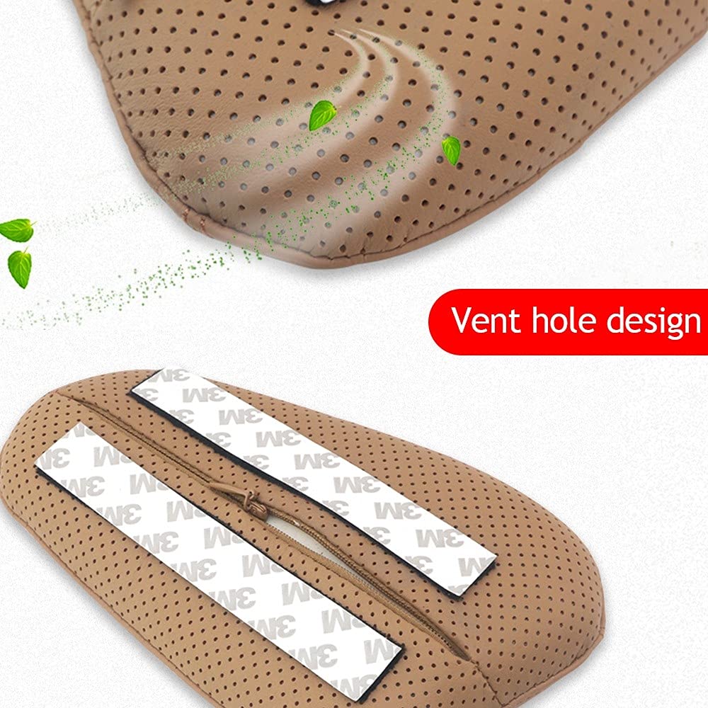 MiOYOOW Coussin Genoux de Voiture, Genouillère Voiture en Cuir PU Accessoires Souple Côté Conducteur pour Soulager Douleur au Genou