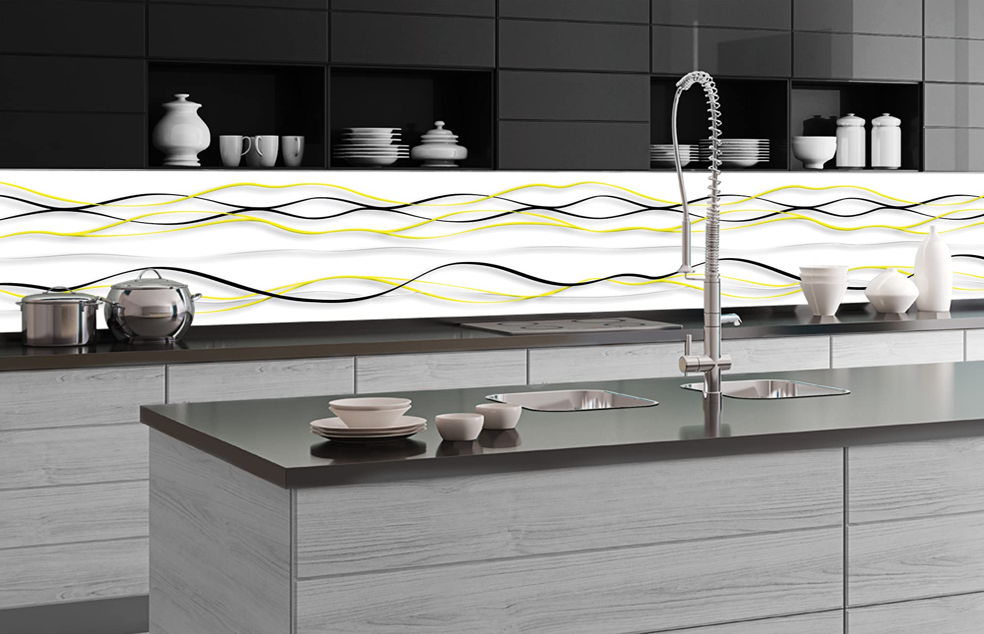 Cuisine Feuilles Rouges 260 X 60 Cm | Crédences Adhésives