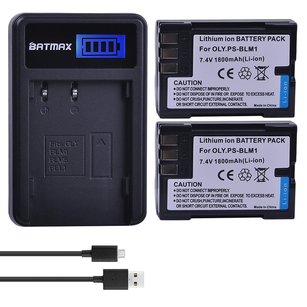 Batmax 2Packs PSBLM1 BLM1 PS BLM1 Battery + LCD USB