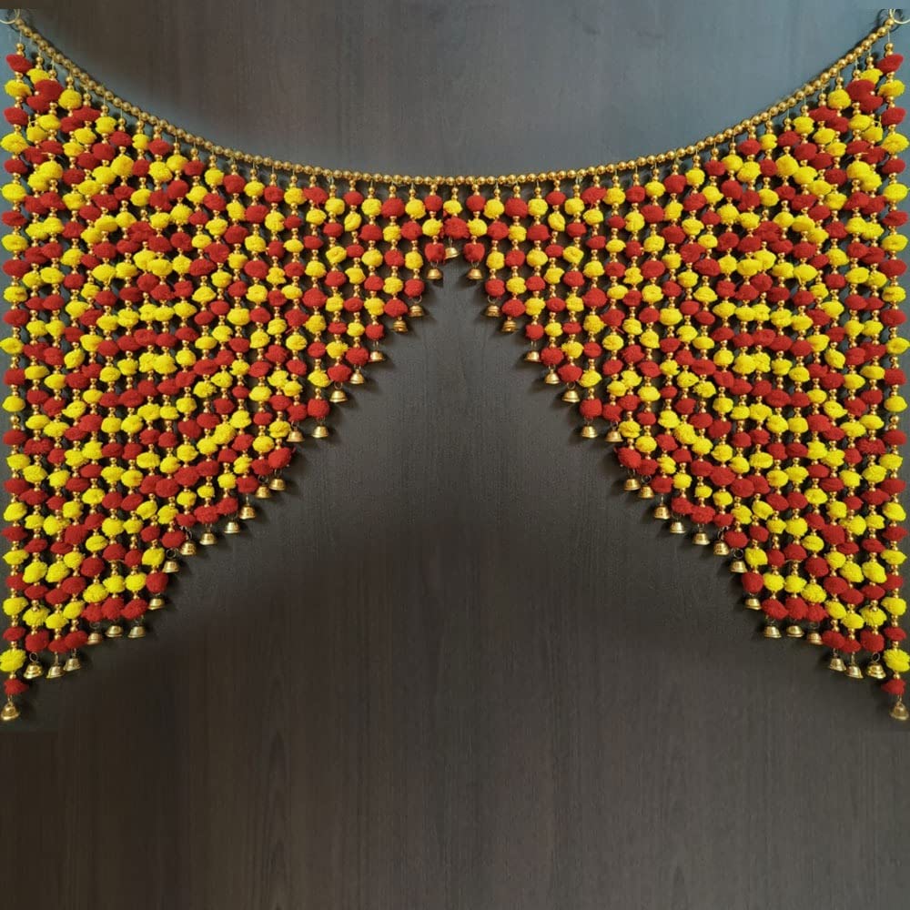 MyGiftyShop Handmade Door Hanging Moti Latkan Style Bandarwal Toran (TMS-03) -Diwali New Year Inauguration Wedding Festival Home Decor Pooja (40 Inch X 6 Inch)