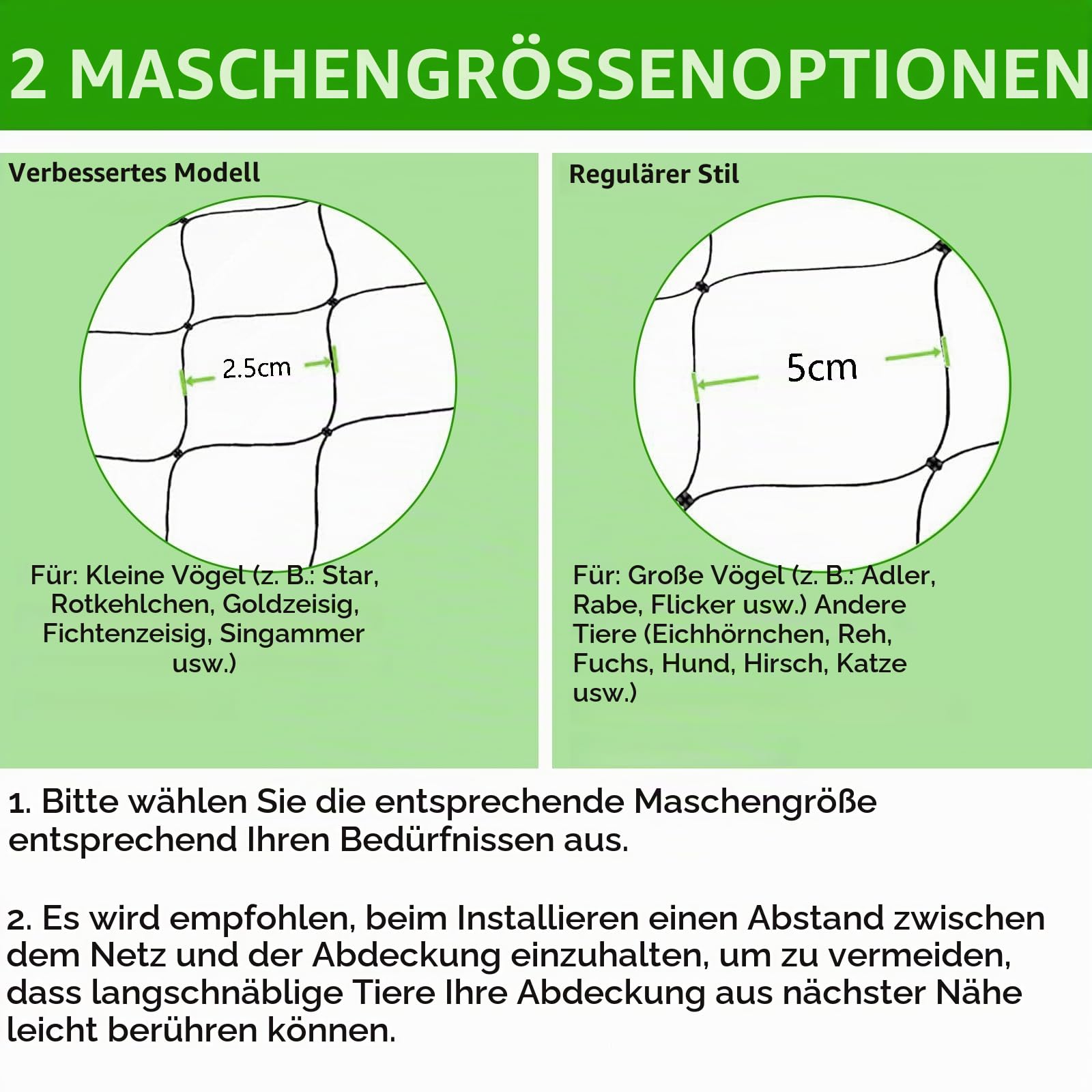 Vogelschutznetz 15 m x 15 m, Vogelnetz Schwarz, Volierennetz