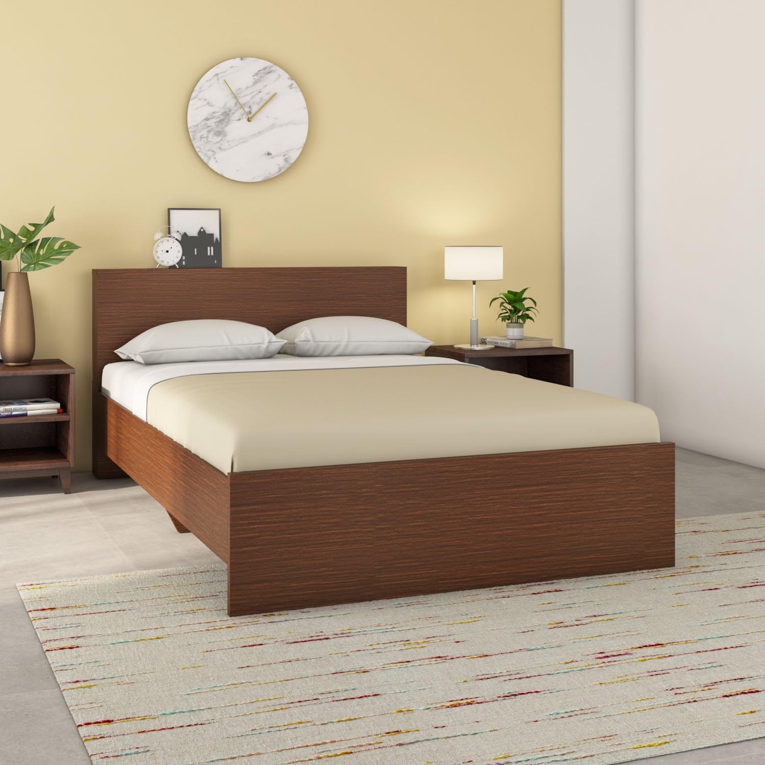 Nilkamal Arthur Plus Wooden Double Bed | Engineered Wood | 1 Year Warranty |Contemporary Design | Legno Oak Dark-picture-17