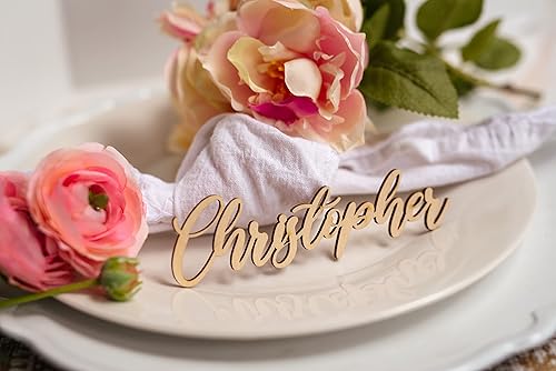 Miniatura 6 de Etiquetas de nombre de madera personalizadas para colocar lugares, tarjetas de lugar personalizadas para bodas, despedidas de soltera y eventos,