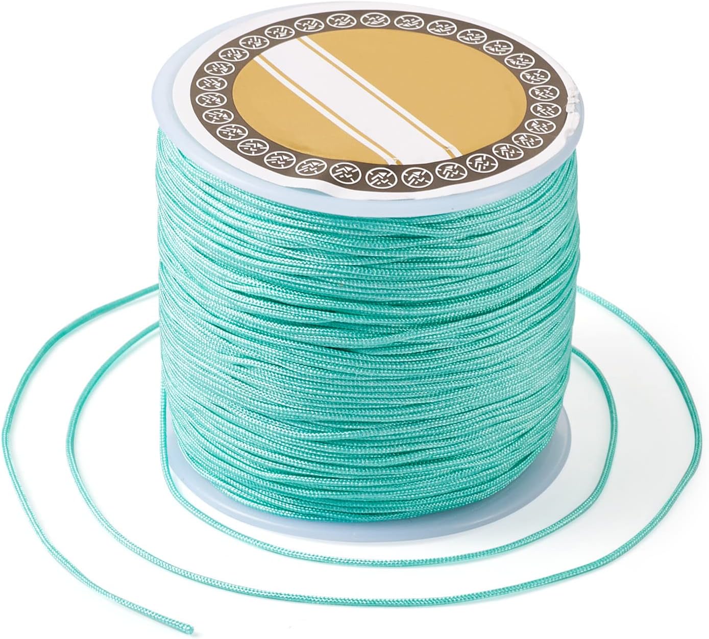 Cheriswelry 100M 0.8mm Nylon Beading Cord Aquamarine Chinese Knotting Rattail Macrame Thread String Roll for Jewelry Making Kumihimo Wrapping Supplies DIY Crafts image 2