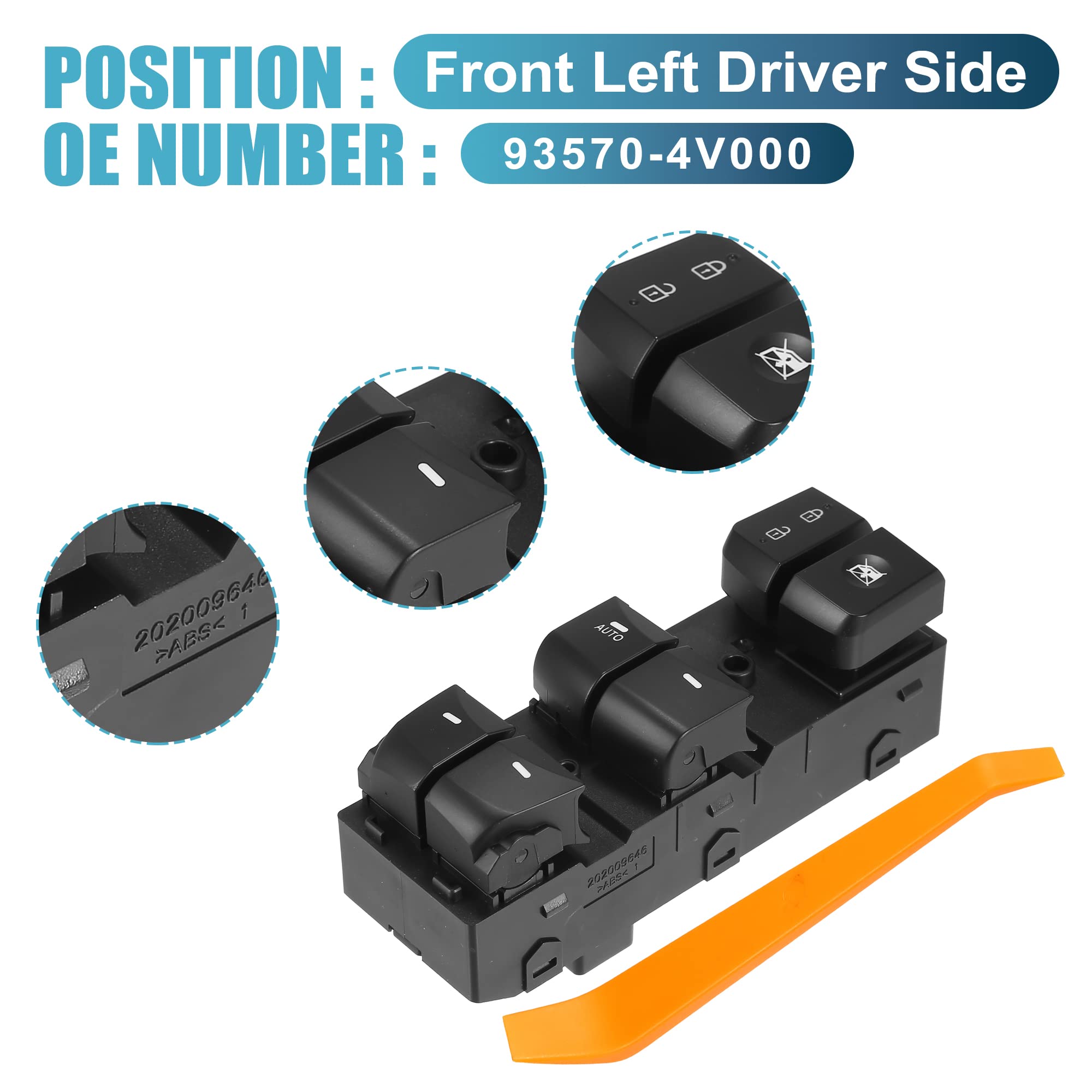 サテン】1pc/package Front left switch with panel 93570-1X000