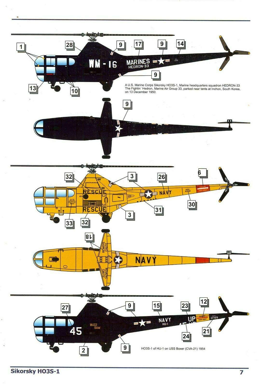 AMP 48-001 - 1/48 - Sikorsky HO3S-1 Marines Hedron-33 Model plastikowy zestaw