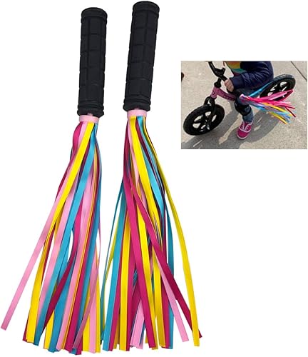Miniatura 2 de PLATT Empuñaduras de bicicleta para niños, 2 pares de empuñaduras de goma coloridas con cintas para bicicletas de equilibrio, scooters y manillares