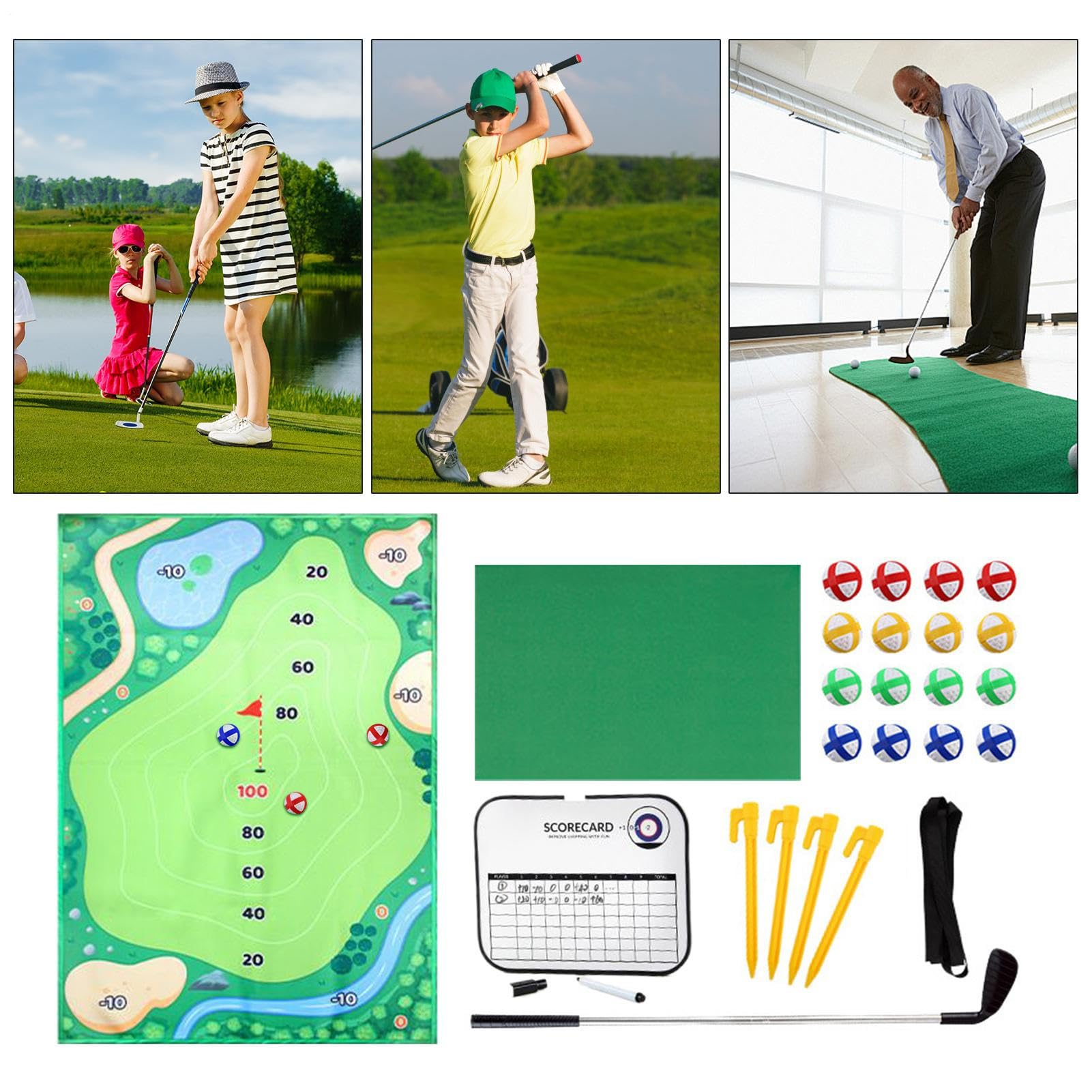 Di Chipping Grande Trainer Portatile Adesivo Per Uso Indoor E Outdoor | Attrezzatura Per Giochi Da Golf In Giardino Con Tappetino Per Giardino Prato Terrazzo Cortile Verde