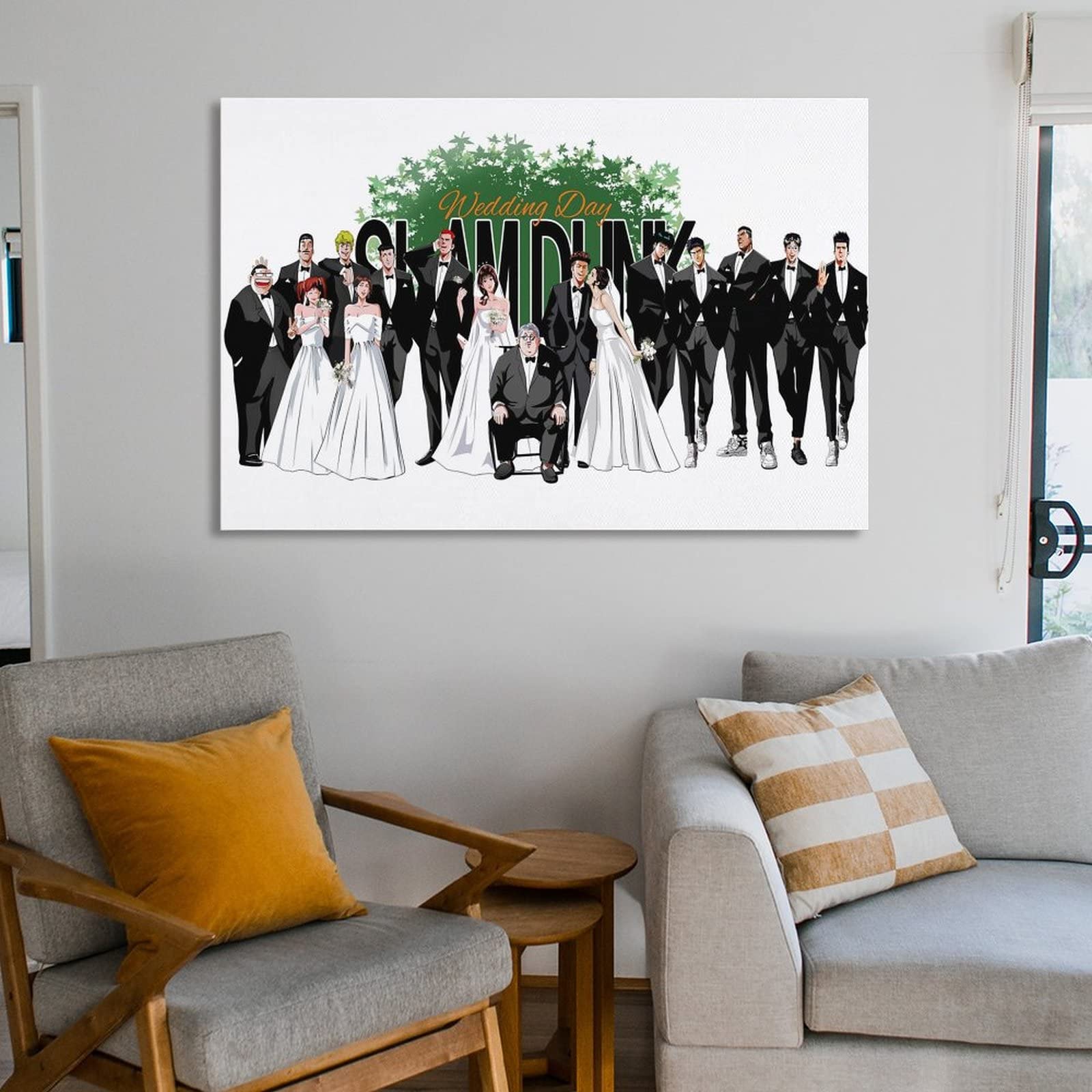 『家族』絵画・インテリア Amazon｜スラムダンク家族の肖像画の結婚式の写真のキャンバスの壁の