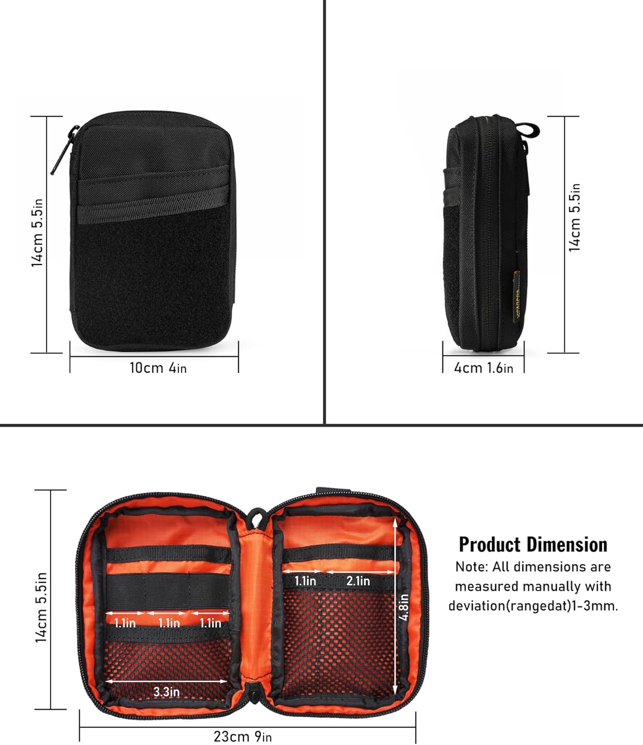 VIPERADE VE26 EDC Pouch Organizer with 11 Compartments, Small Tool Pouch with DIY Patches Area, EDC Pocket Organizer for Mutitools - Image 5