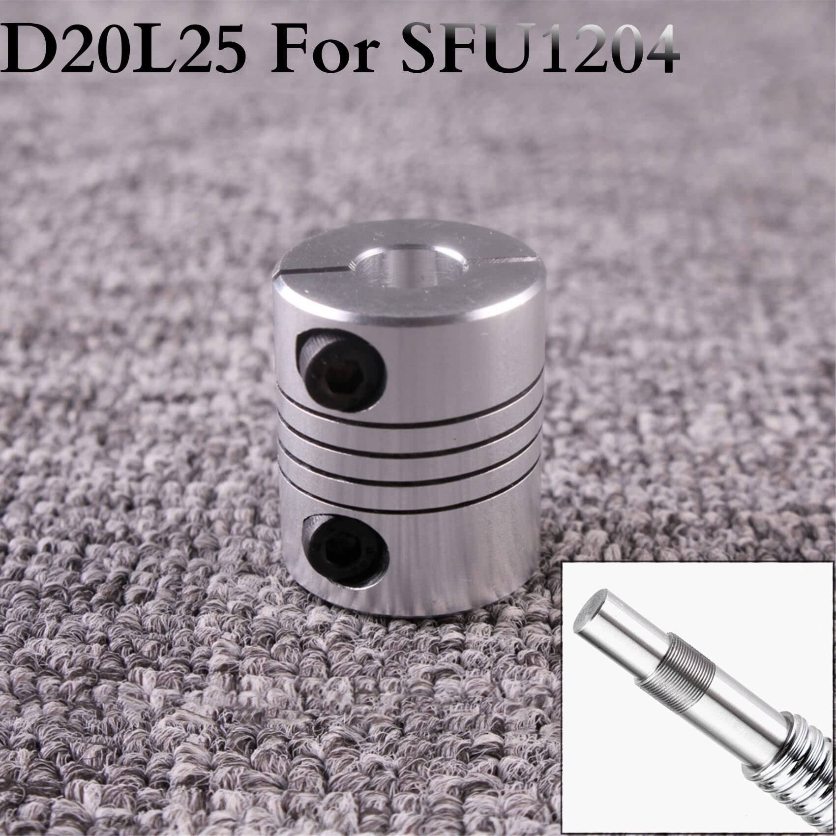 SFU1204-250mm Kit viti a sfera, vite a sfera anti-gioco con alloggiamento dado vite a sfera e supporti terminali BK/BF10 + accoppiatore, parte di alta precisione per macchina CNC