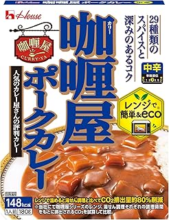 House カリー屋 ハウス ポークカレー 中辛 180g×10個 【レンジ調理対応】【レトルト食品】【非常食】