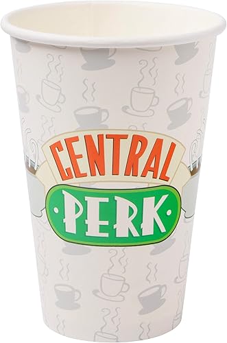 Silver Buffalo Friends Central Perk - Tazas de café desechables con logotipo, 8 unidades, 16 onzas