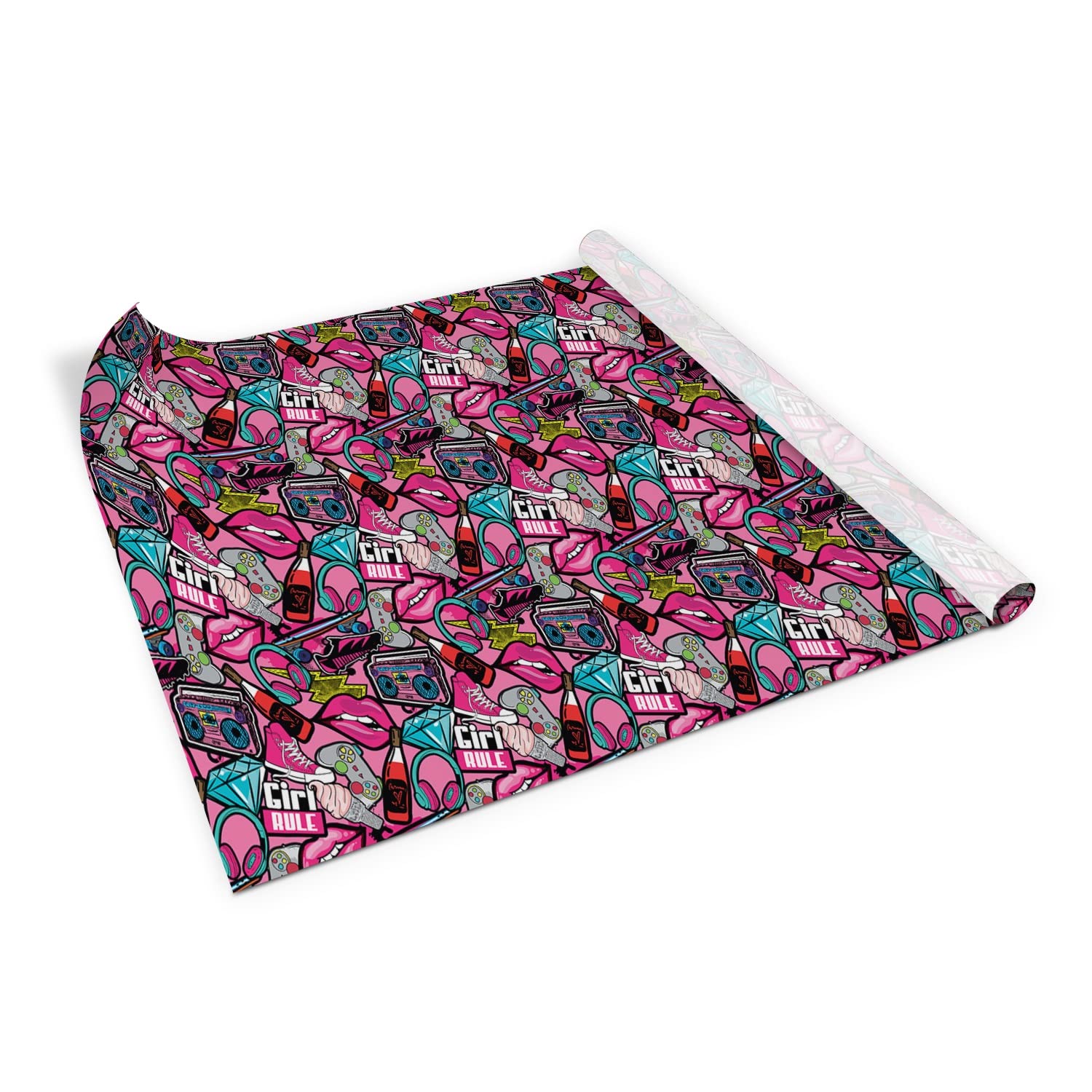 Chapa para muebles adhesiva de 100x50cm y vinilo para estantes Girl Rule
