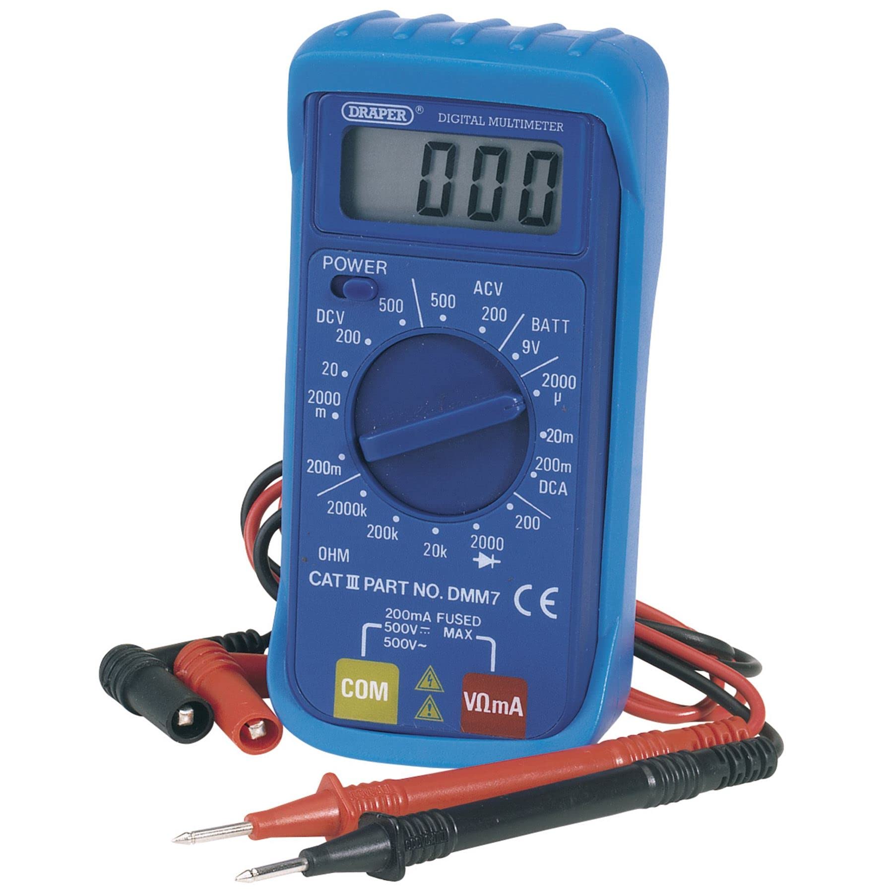 Draper 52320 Electrician Digital Multimeter with 16 Function,Blue