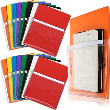 Karenhi 16 Pcs Magnetic File Holder Magnetic Pockets Folders for Whiteboard Magnet Paper Holder Dry Erase Marker Storage Fridge Pocket Storage Planner Mail Organizer for Refrigerator Classroom Office