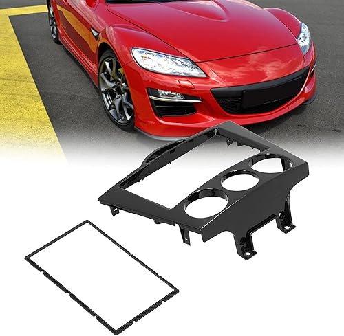 Miniatura 5 de Kit de fascia de radio estéreo para coche, 2DIN Radio Estéreo Fascia Marco Dash Panel de CD Reemplazo para RX-8 2003-2008