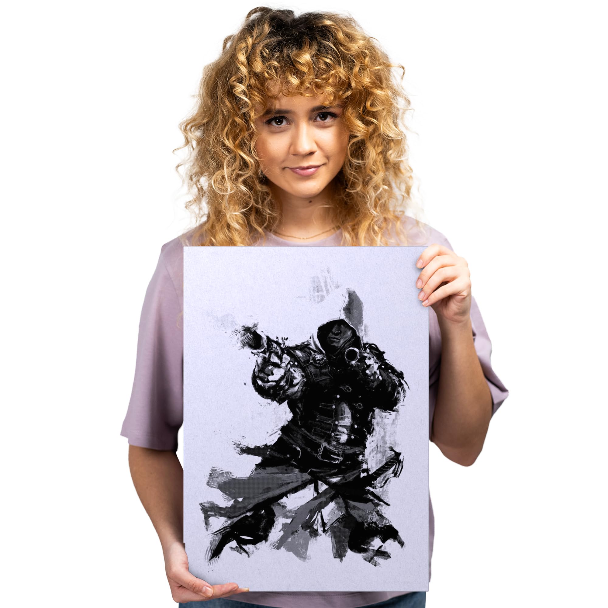 Displate - Poster aus Metall - Einfache Montage ohne Bohren - Assassin's Creed - AC Legacy Posters - Edward Black Flag - Größe M - 32 x 45 cm Matt