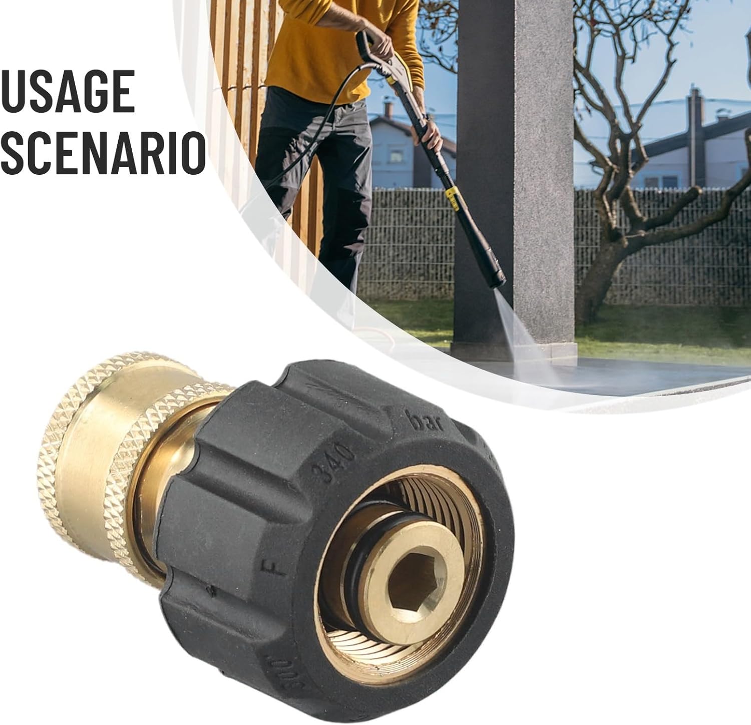 High Pressure Washer Connector, M22 Male To 1/4 Quick Connector High Pressure Washer Hose Adapter Quick Connect Hose Fittings