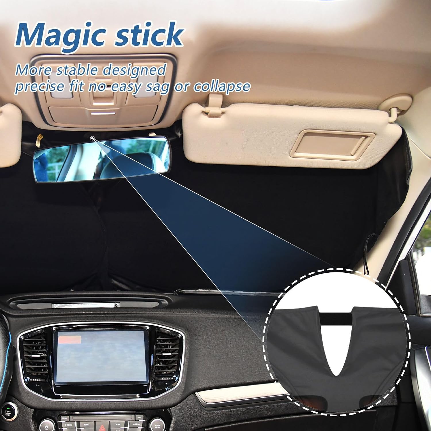 Demon Eye Car Windshield Sun Shade Scary Pumpkin Face Halloween Foldable Sunshade Front Window Visor Protector Blocks UV Rays Heat Keep Vehicle Cool (59 x 30 in) image 5