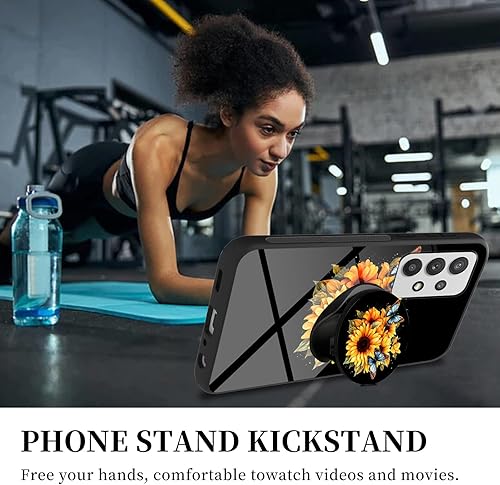 Miniatura 2 de Funda para Samsung Galaxy A13 4G agarre de teléfono con soporte expansivo soporte soporte soporte, TPU suave a prueba de golpes, antiarañazos,